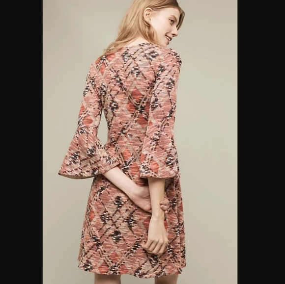 Maeve Anthropologie Erina Bohemian Bell Sleeve Knit Fit And Flare Dress Size M - Picture 9 of 9
